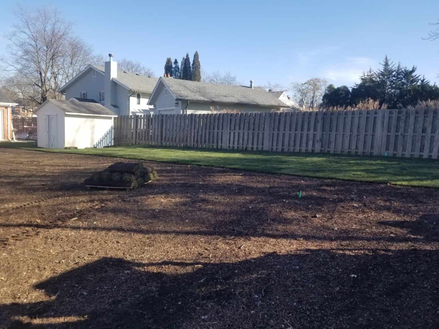 Backyard rough graded and ready for sod