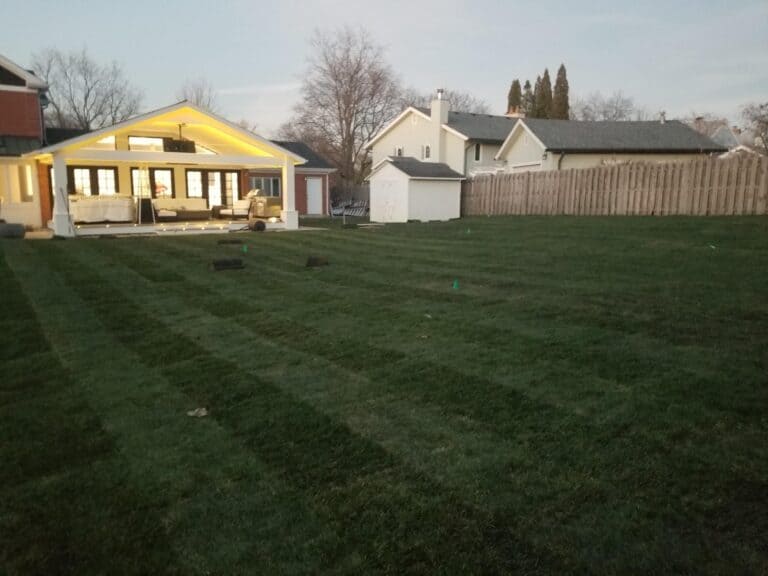 Drone Footage: Full Yard Replacement After Rototilling and Grading with New Sod