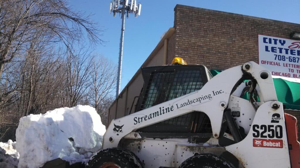 Streamline skid steer moving snow